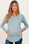 Light Olive Inner Layer Maternity/Nursing Long Sleeve Top