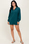 Forest Green Half Zip Long Sleeve Mini Dress