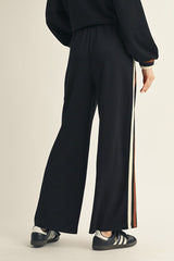 Black Contrast Trim Sweatpants