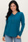 Teal Long Sleeve Exposed Seam Top