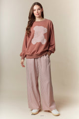 Mauve Gingham Drawstring Maternity Lounge Pants
