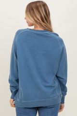 Denim Blue French Terry Vintage Wash Pullover