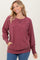 Burgundy Vintage Wash French Terry Pullover