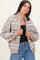 Brown Fair Isle Print Zip Up Sweater Jacket