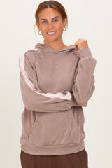Mocha Textured Rib Colorblock Hoodie