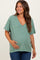 Light Olive Raw Edge V-Neck Short Sleeve Maternity T-Shirt