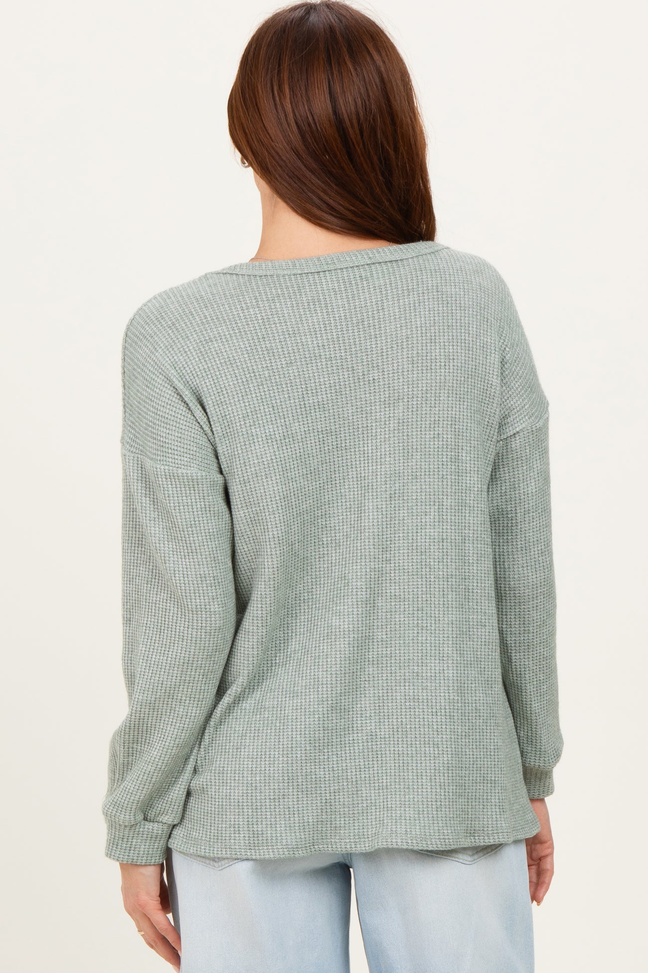 Sage Puff Sleeve Solid Sweater Top