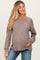 Mocha Puff Sleeve Solid Maternity Sweater Top