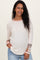 Cream Colorblock Print Detail Long Sleeve Maternity Top