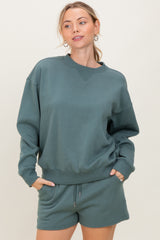 Jade Fleece Sweatshirt Shorts Set