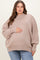 Beige Mock Neck Exposed Seam Maternity Sweater