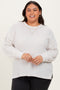 Cream Brushed Ribbed Knit Plus Pullover