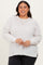 Cream Brushed Ribbed Knit Plus Pullover