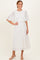 Cream Pleated Cape Midi Dress