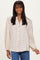 Ivory Polka Dot Long Sleeve Button Down V-Neck Top
