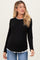 Black/White Ribbed Long Sleeve Maternity Twofer Top