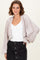 Beige Solid Ribbed Long Sleeve Cropped Cardigan