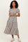 Cream/Olive Striped Short Sleeve Tiered Maxi Dress