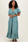 Sage Textured Flutter Sleeve V-Neck Tiered Maxi Dress