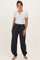 Black Raw Seam Waffle Knit Maternity Joggers