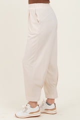 Cream Mineral Wash Pleated Lounge Pants