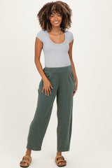 Green Mineral Wash Pleated Maternity Lounge Pants