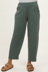 Green Mineral Wash Pleated Maternity Lounge Pants
