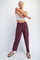 Burgundy Mineral Wash Pleated Lounge Pants