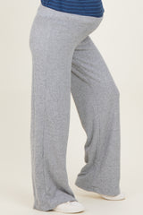 Heather Grey Brushed Knit Flare Leg Maternity Pants