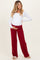 Red Brushed Knit Flare Leg Maternity Pants