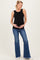 Navy Distressed Fringe Hem Maternity Flare Leg Jeans