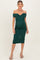 Forest Green Off Shoulder Fitted Maternity Midi Dress