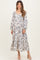 Cream Antique Floral Neck Maternity Maxi Dress