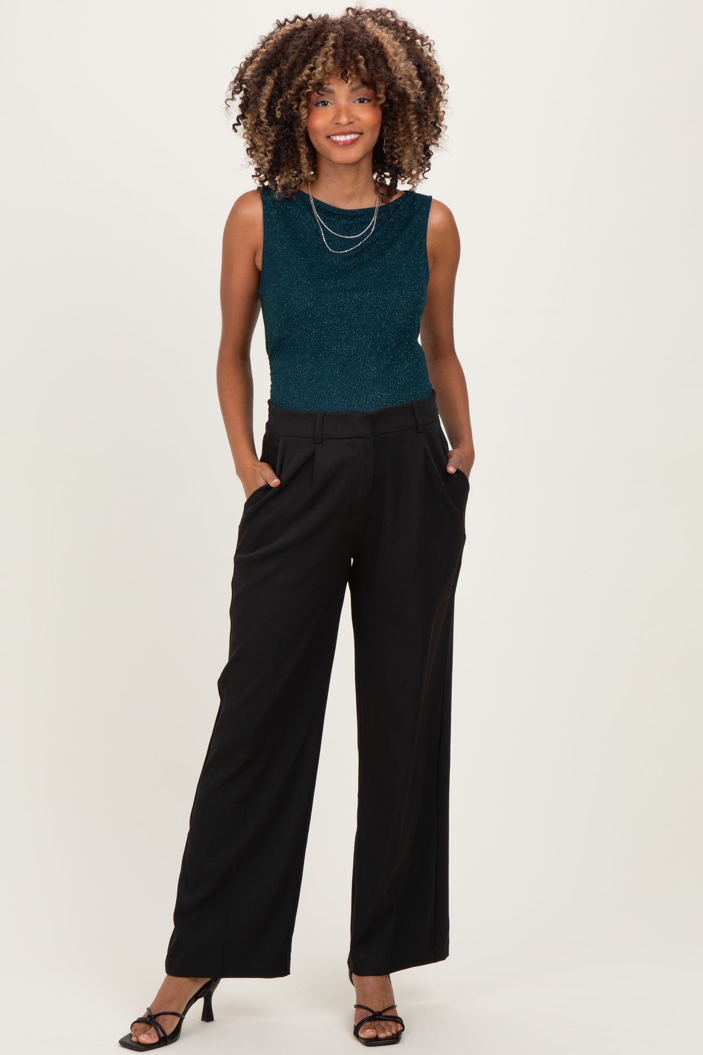 Black Wide Leg Maternity Trousers