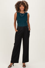 Black Wide Leg Maternity Trousers