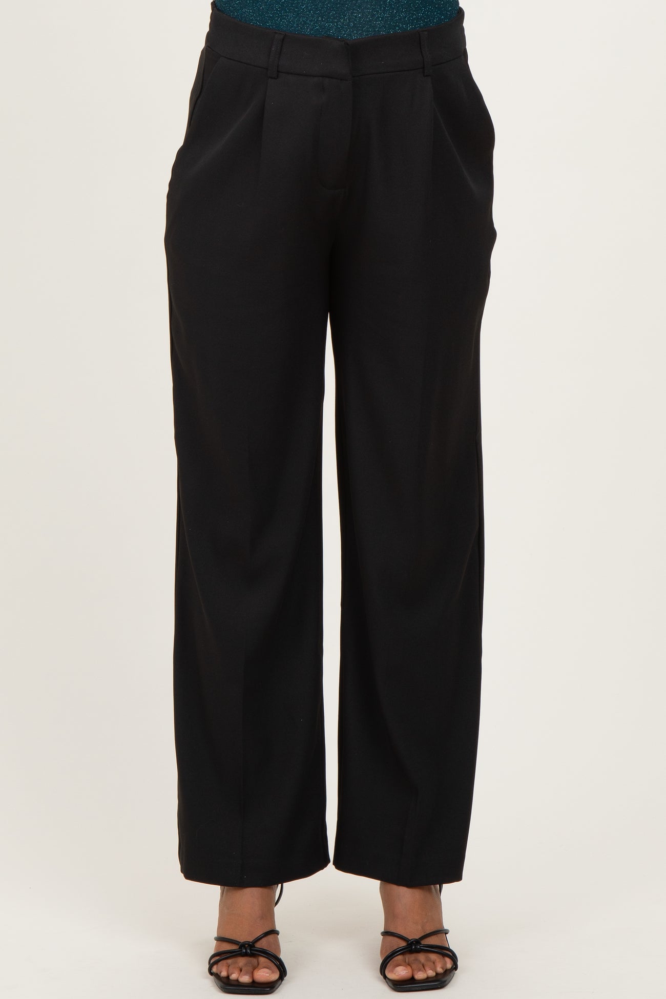 Black Wide Leg Maternity Trousers