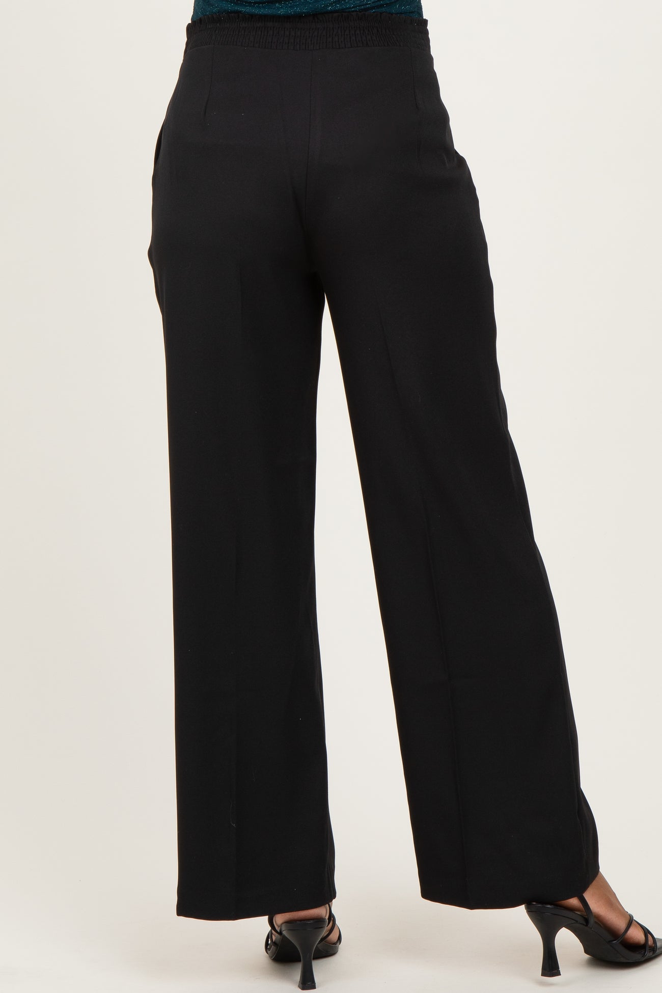 Black Wide Leg Maternity Trousers