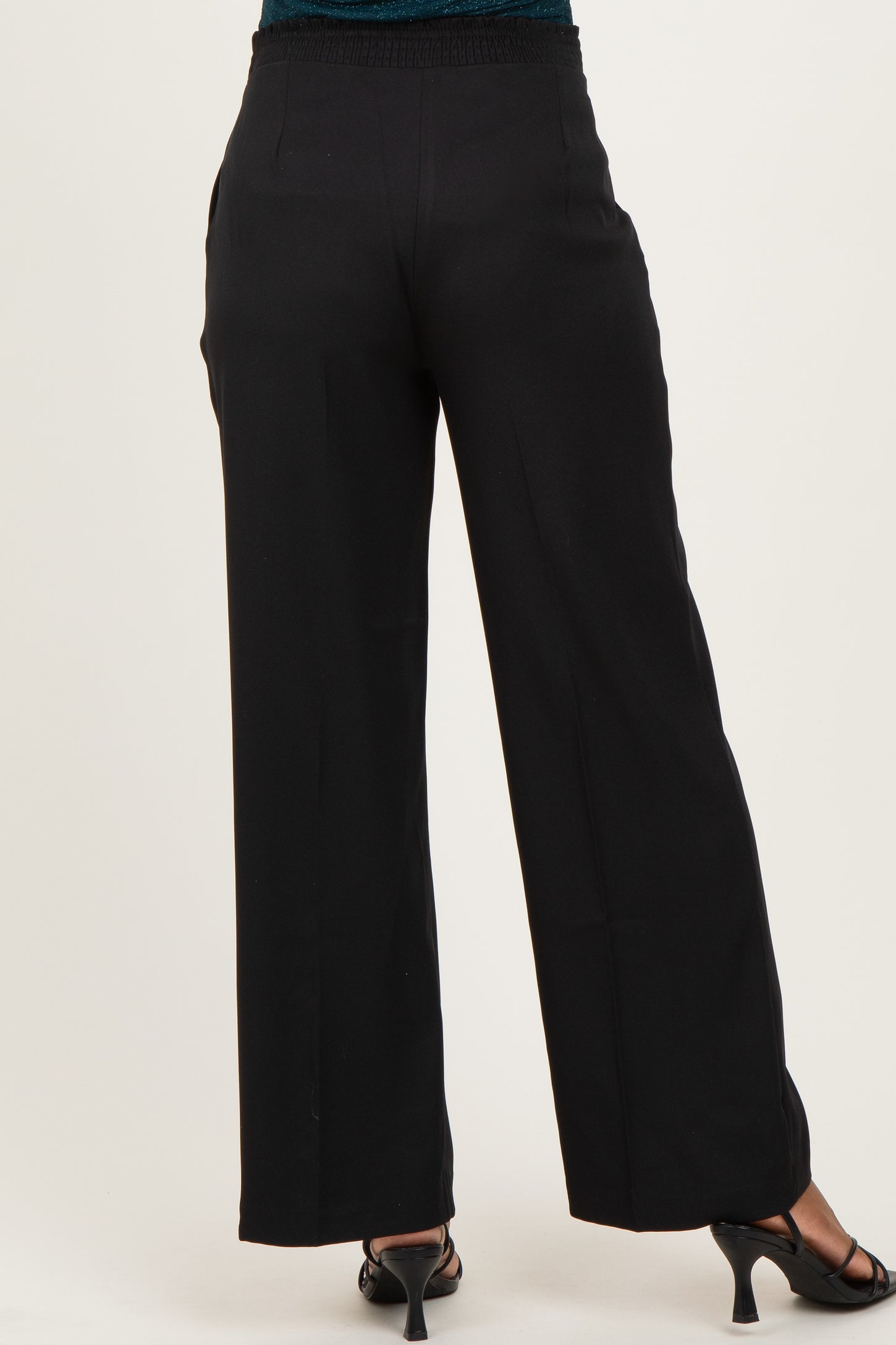 Black Wide Leg Maternity Trousers