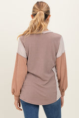 Mocha Colorblock Maternity Top