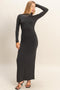 Black Turtleneck Long Sleeve Maxi Dress