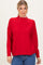 Red Mock Neck Exposed Seam Sweater