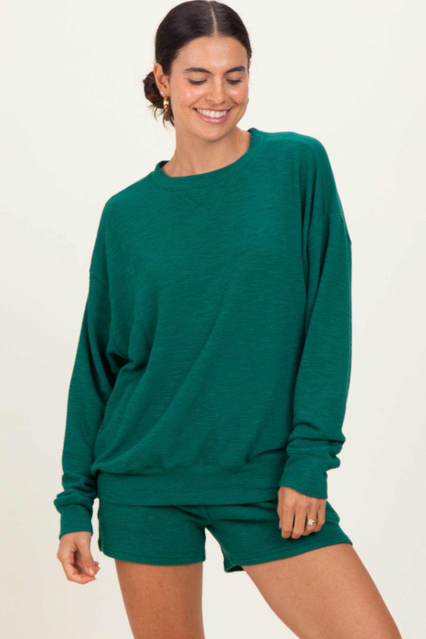 Green Pullover & Shorts Set