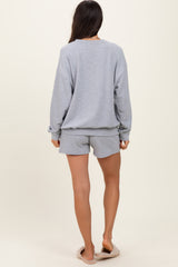 Heather Grey Pullover & Shorts Set