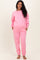 Pink Fleece Long Sleeve Maternity Pullover & Jogger Set