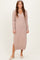 Taupe V-Neck Relaxed Fit Sweater Dress