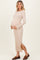 Beige Scoop Back Long Sleeve Maternity Maxi Dress