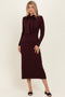 Burgundy Neck Tie Sweater Dress