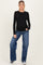 Navy Dark Wash Relaxed Wide Leg Maternity Jeans