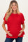 Red Short Sleeve Round Neck Maternity Sweater