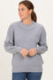 Grey Wide Neck Drop Shoulder Sweater